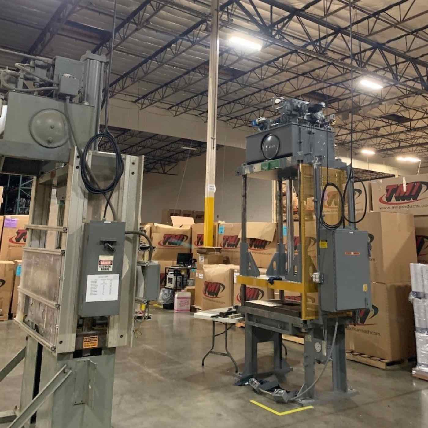Electrical equipment installed in a warehouse.